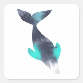 Cute Whale Vierkante Sticker (Voorkant)