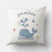 Cute Whale & Waves Motif ID1251 Kussen (Voorkant)