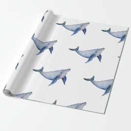 Cute whale zee met omslagpapier cadeaupapier