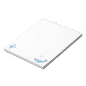 Cute whale zee world themed note pad notitieblok (Linkerzijde)