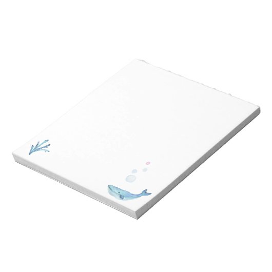 Cute whale zee world themed note pad notitieblok (Linkerzijde)