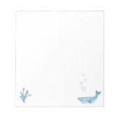 Cute whale zee world themed note pad notitieblok (Voorkant)
