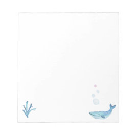 Cute whale zee world themed note pad notitieblok