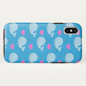 Cute Whales and Hearts Cell Phone Case (Achterkant (horizontaal))