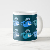 Cute Whales Pattern 2 Grote Koffiekop (Voorkant rechts)