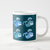 Cute Whales Pattern 2 Grote Koffiekop (Rechts)