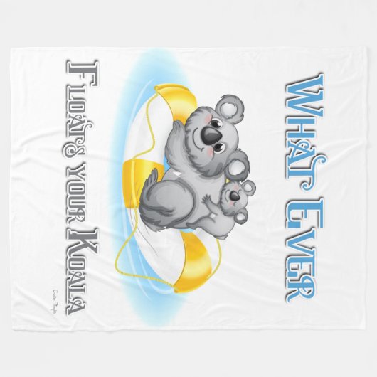 CUTE What Floats your Koala Fleece Deken (Voorkant (Horizontaal))