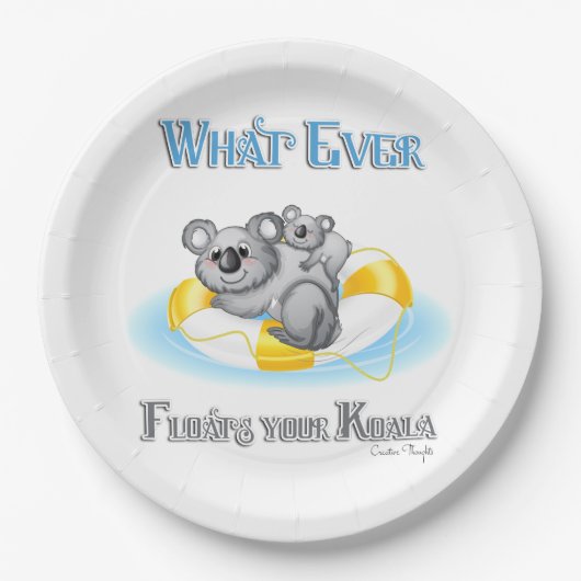 CUTE What Floats your Koala Papieren Bordje (Voorkant)