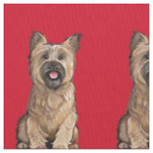 Cute Wheaten Cairn Terrier Fabric Stof (Close Up)