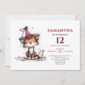 Cute whimsical animals design kids birthday invite kaart (Voorkant)