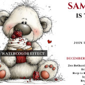 Cute whimsical animals design kids birthday invite kaart