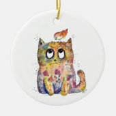 Cute Whimsical Annoyed Cat Keramisch Ornament (Voorkant)