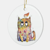 Cute Whimsical Annoyed Cat Keramisch Ornament (Links)