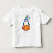 Cute Whimsical Autumn Gnome met Pumpkin Kinder Shirts (Voorkant)