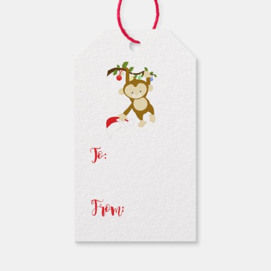 Cute Whimsical Baby Monkey Gift Labels Cadeaulabel (Achterkant)