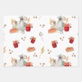 Cute Whimsical Baking Kerstgnomen Inpakpapier Vel (Voorkant 3)