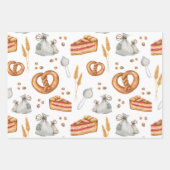 Cute Whimsical Baking Kerstgnomen Inpakpapier Vel (Voorkant 2)