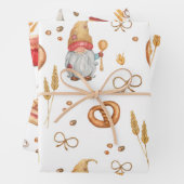 Cute Whimsical Baking Kerstgnomen Inpakpapier Vel (In situ)