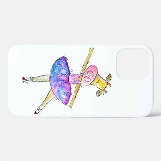 Cute Whimsical Ballerina Koe Case-Mate iPhone Case (Achterkant (horizontaal))