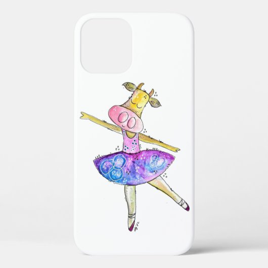 Cute Whimsical Ballerina Koe Case-Mate iPhone Case (Achterkant)