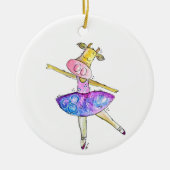 Cute Whimsical Ballerina Koe Keramisch Ornament (Voorkant)