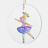 Cute Whimsical Ballerina Koe Keramisch Ornament (Links)