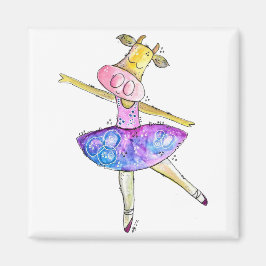 Cute Whimsical Ballerina Koe Magneet