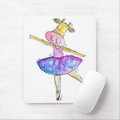 Cute Whimsical Ballerina Koe Muismat (Met muis)