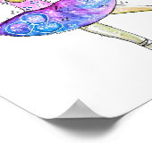 Cute Whimsical Ballerina Koe Poster (Hoek)