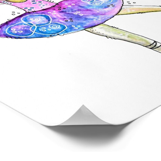 Cute Whimsical Ballerina Koe Poster (Hoek)