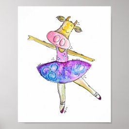 Cute Whimsical Ballerina Koe Poster