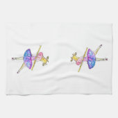 Cute Whimsical Ballerina Koe Theedoek (Horizontaal)