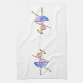 Cute Whimsical Ballerina Koe Theedoek (Verticaal)