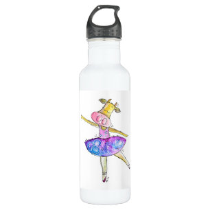 Cute Whimsical Ballerina Koe Waterfles