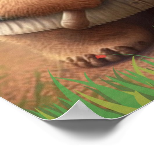 Cute Whimsical-Beer Baseball Persoonlijk afspelen Poster (Hoek)