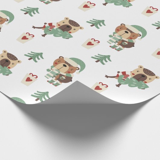 Cute Whimsical-Beer Cadeaupapier (Hoek)