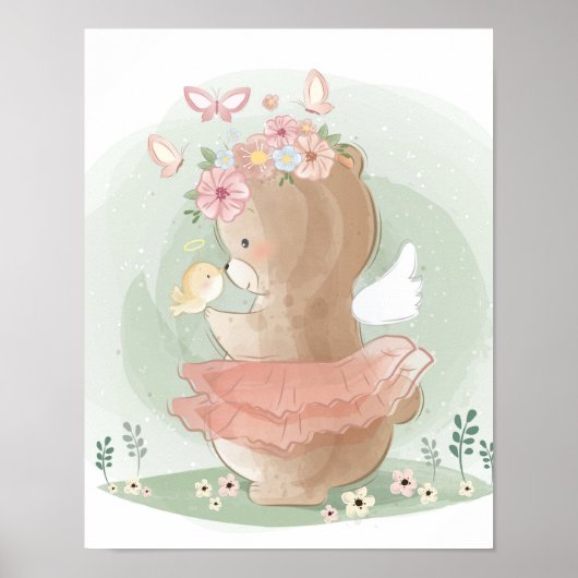  Cute Whimsical Beer Floral Poster (Voorkant)