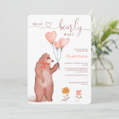 Cute whimsical beer harten baby shower kaart (Staand voorkant)
