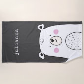 Cute Whimsical Beer Illustration Custom Name Strandlaken (Voorkant)