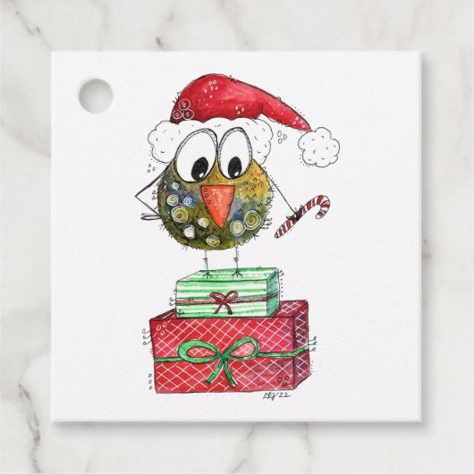 Cute Whimsical Bird Bedankjes Labels (Voorkant)