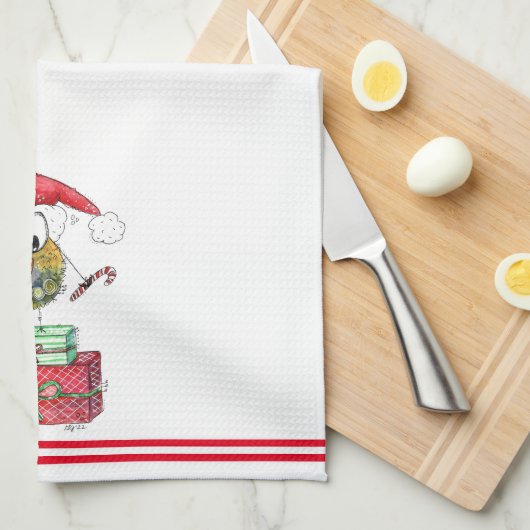 Cute Whimsical Bird Kitchen Towels Theedoek (Quarter Fold)