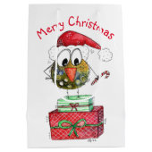 Cute Whimsical Bird Medium Cadeauzakje (Achterkant)