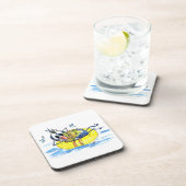 Cute Whimsical Bird op Float Bier Onderzetter (Rechterzijde)