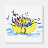 Cute Whimsical Bird op Float Magneet (Voorkant)