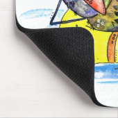 Cute Whimsical Bird op Float Muismat (Hoek)