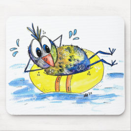 Cute Whimsical Bird op Float Muismat