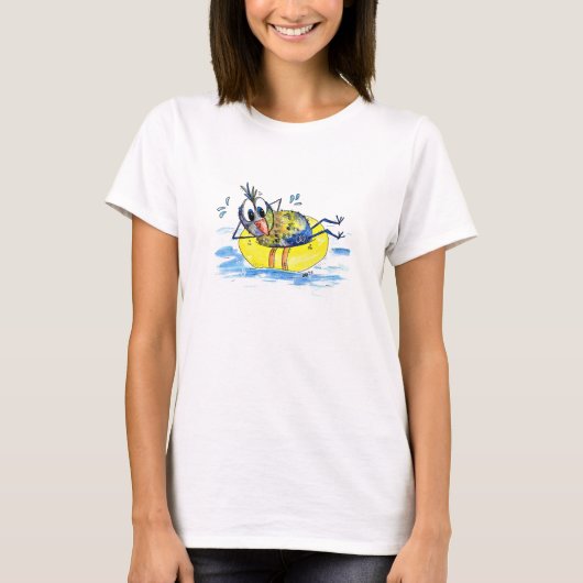 Cute Whimsical Bird op Float T-shirt (Voorkant)