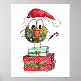 Cute Whimsical Bird Poster