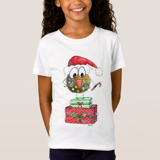 Cute Whimsical Bird T-shirt (Voorkant)