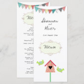 Cute Whimsical Birds and Birdhouse Menu (Voorkant / Achterkant)